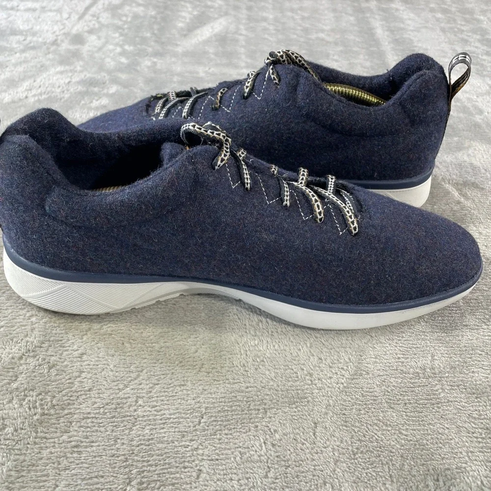 Pendleton Wool Sneakers Shoes Men 9.5 Navy Blue Lace‎ Up Vibram Sole Casual